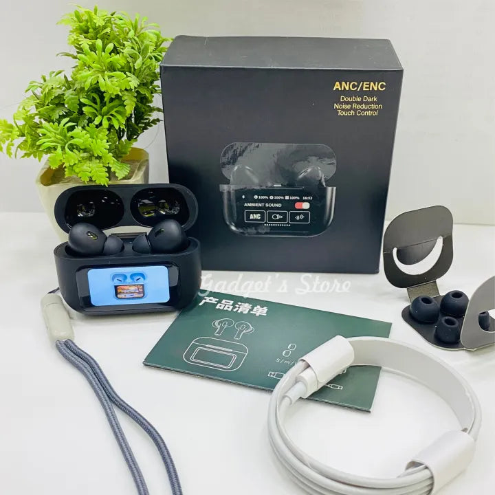 A9 Pro ANC/ENC Wireless Earbuds | Touch Screen Control | Double Dark Noise Reduction